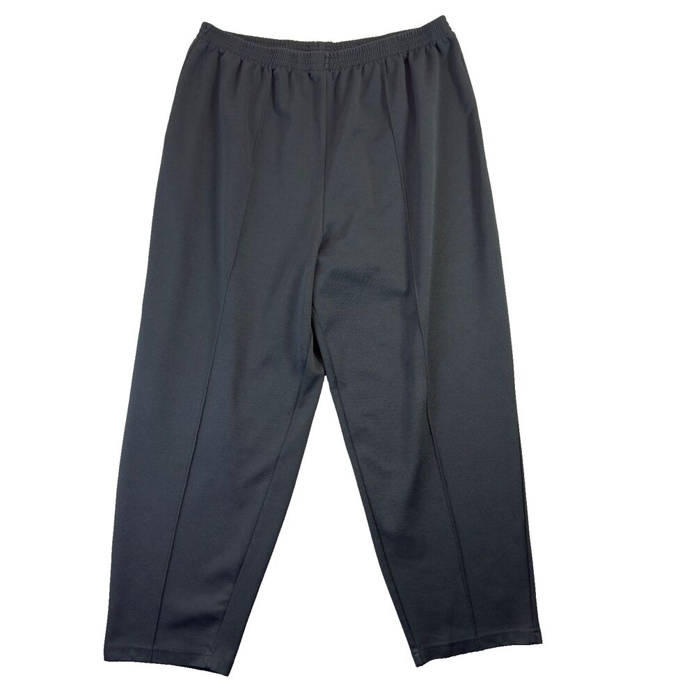 Roaman's Pants Women's 28W Black Stretch Waist Polyester Work Career USA Office
